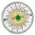 Oxidized silver gold plated faux emerald studded statement finger ring adjustable jewellery
