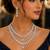 2-layer cubic zirconia bridal necklace set, teardrop wedding jewellery, cz statement earrings