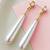 Gold plated pearl studded fancy drop earrings contemporary fashion jewellery for women & girls