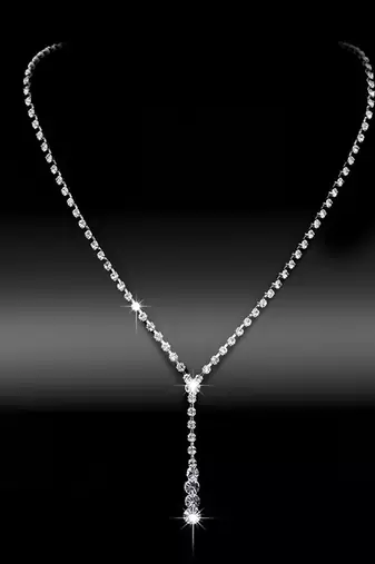 Silver plated american diamond studded necklace & earrings set fashion jewellery for women