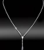 Silver plated american diamond studded necklace & earrings set fashion jewellery for women