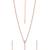 Rose gold plated cz studded pendant style necklace & drop earrings jewellery set for women