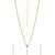 Gold plated cz studded pendant style necklace & drop earrings jewellery set for women