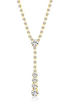 Gold plated cz studded pendant style necklace & drop earrings jewellery set for women 5