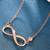 Rose gold plated cubic zirconia studded infinity design pendant chain necklace jewellery