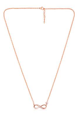 Rose gold plated cubic zirconia studded infinity design pendant chain necklace jewellery 3