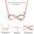 Rose gold plated cubic zirconia studded infinity design pendant chain necklace jewellery