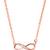 Rose gold plated cubic zirconia studded infinity design pendant chain necklace jewellery