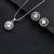 Silver plated ad studded pendant chain necklace & stud earrings set jewellery set for women