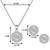 Silver plated ad studded pendant chain necklace & stud earrings set jewellery set for women