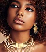 Gold plated choker necklace earrings cuff bracelet set fancy contemporary jewellery for women