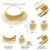 Gold plated choker necklace earrings cuff bracelet set fancy contemporary jewellery for women