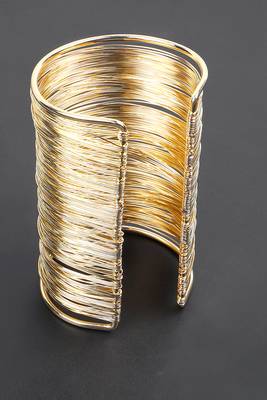 Gold plated fancy adjustable cuff bracelet fashion jewellery gift for women & girls 1