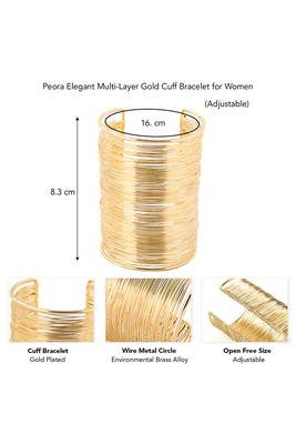 Gold plated fancy adjustable cuff bracelet fashion jewellery gift for women & girls 4