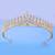 Gold plated cz studded princess tiara crown for girls women birthday gift hair accessories