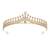 Gold plated cz studded princess tiara crown for girls women birthday gift hair accessories