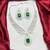 emerald green crystal geometric jewellery set, silver statement necklace earrings
