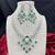 emerald green bridal necklace set, silver cubic zirconia choker, indian wedding jewellery