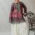Magenta floral print linen co-ord set for women