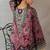 Magenta floral print linen co-ord set for women