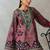 Magenta floral print linen co-ord set for women