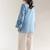Sky blue floral print linen co-ord set for women