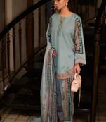 Blue floral print crepe co-ord set for women