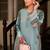 Blue floral print crepe co-ord set for women