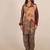 Maroon floral print linen co-ord set for women