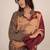 Maroon floral print linen co-ord set for women