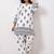 White floral print crepe co-ord set for women