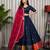 Navy Blue Color Embroidery malti Thred work and sequins work. And Aari mirror work Roman Silk Blend Lahenga Choli Set