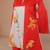 Orange floral print linen co-ord set for women