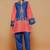 Royal-blue floral print crepe co-ord set for women