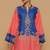 Royal-blue floral print crepe co-ord set for women