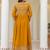 mustard yellow georgette embroidered anarkali gown with matching embroidered dupatta 