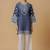 Navy blue floral print linen co-ord set for women