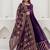 wine georgette embroidered anarkali gown with heavy embroidered georgette dupatta