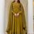 olive green georgette embroidered anarkali gown with designer net dupatta 
