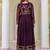 brown georgette embroidered anarkali gown with heavy designer embroidered dupatta 