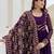 wine georgette embroidered anarkali gown with heavy embroidered georgette dupatta