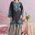 Black floral print crepe co-ord set for women