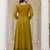 olive green georgette embroidered anarkali gown with designer net dupatta 