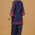 Navy blue floral print crepe co-ord set for women