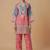 Pink floral print linen co-ord set for women