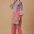 Pink floral print linen co-ord set for women