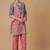 Pink floral print linen co-ord set for women