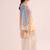 Sky blue floral print linen co-ord set for women