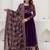 wine georgette embroidered anarkali gown with heavy embroidered georgette dupatta