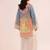 Sky blue floral print linen co-ord set for women